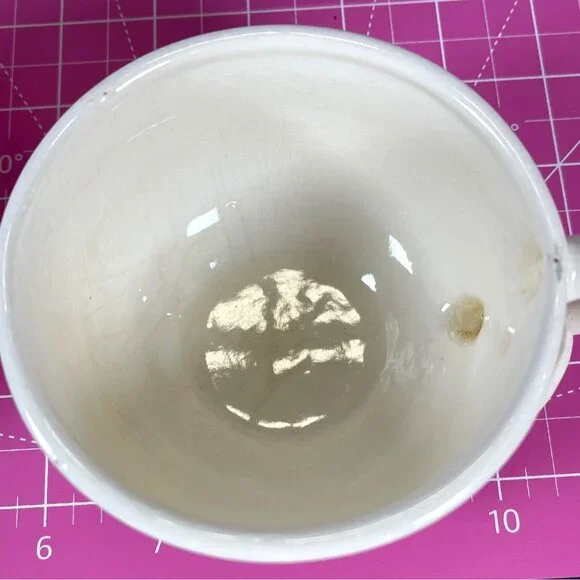 Stacked Ceramic Pottery Teapot Cup Set Paper Windows USA Floral Rose Cream VTG - Picture 14 of 16